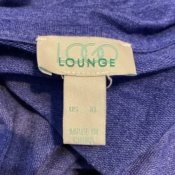 LOGO Lounge Lori Goldstein Fallon Cowl Neck Top Size XL Blue - Picture 6 of 7